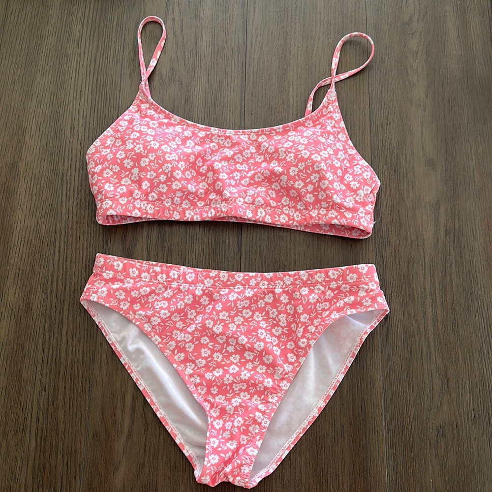 SHEIN Pink Floral Two-Piece Bikini Set